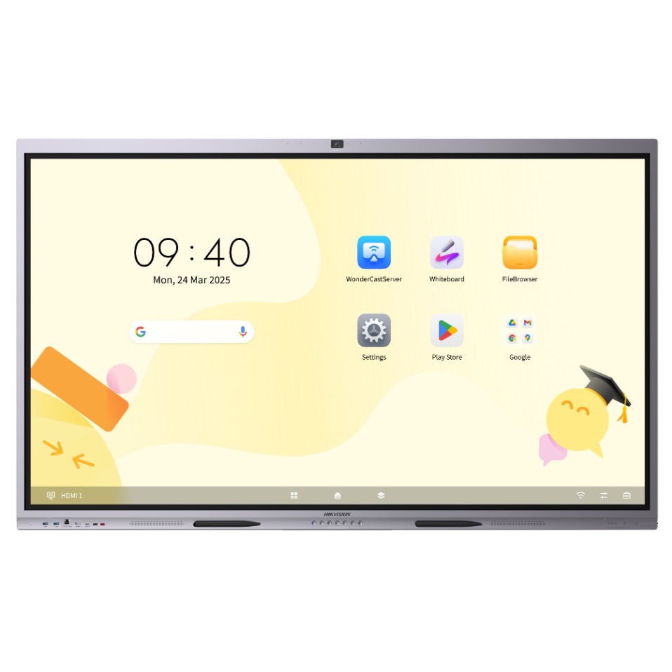 Hikvision DS-D5C65RB/B2L front view vibrant colour 65 inch 4K interactive display
