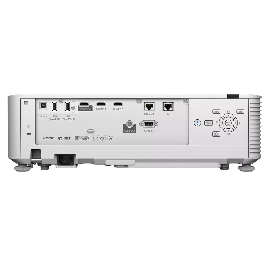 Epson EB-L790U Laser Projector Rear Ports Epson EB-L790U rear view showing connectivity ports and inputs