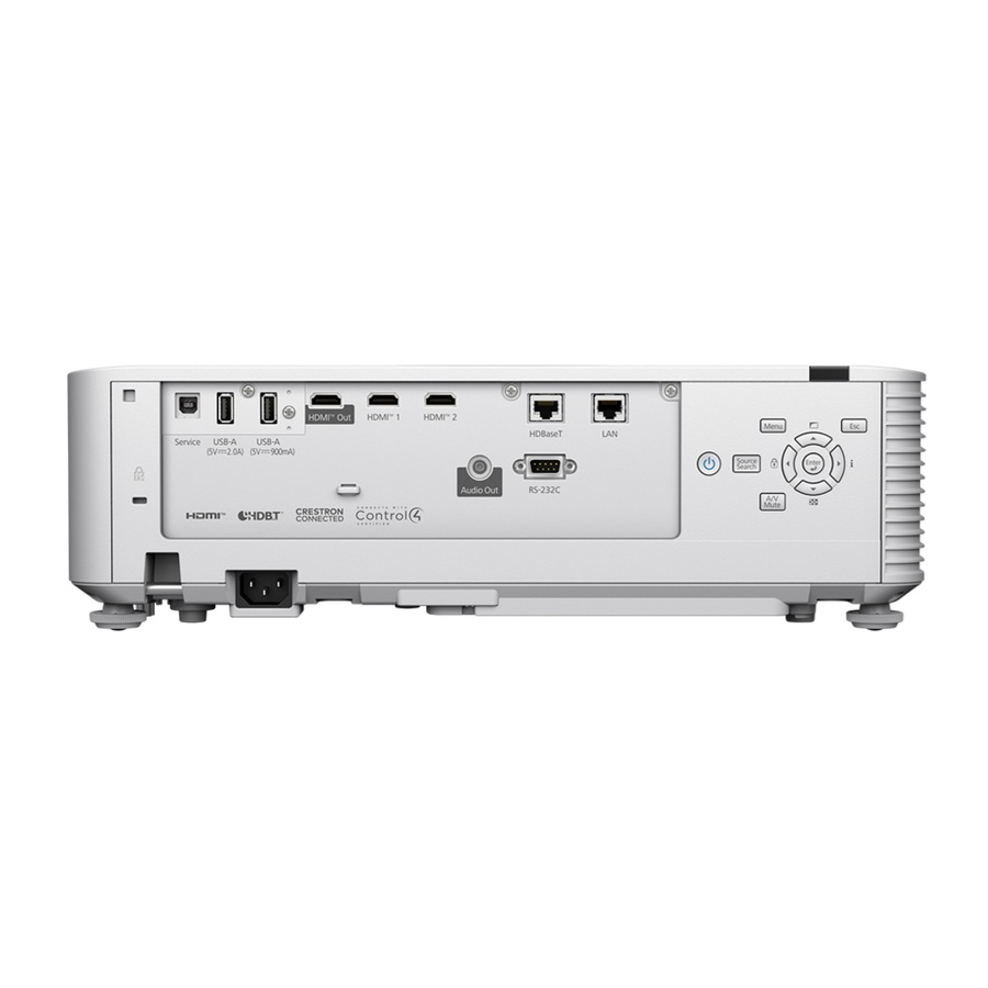 Epson EB-L890U Laser Projector Rear Ports Epson EB-L890U rear view showing connectivity ports
