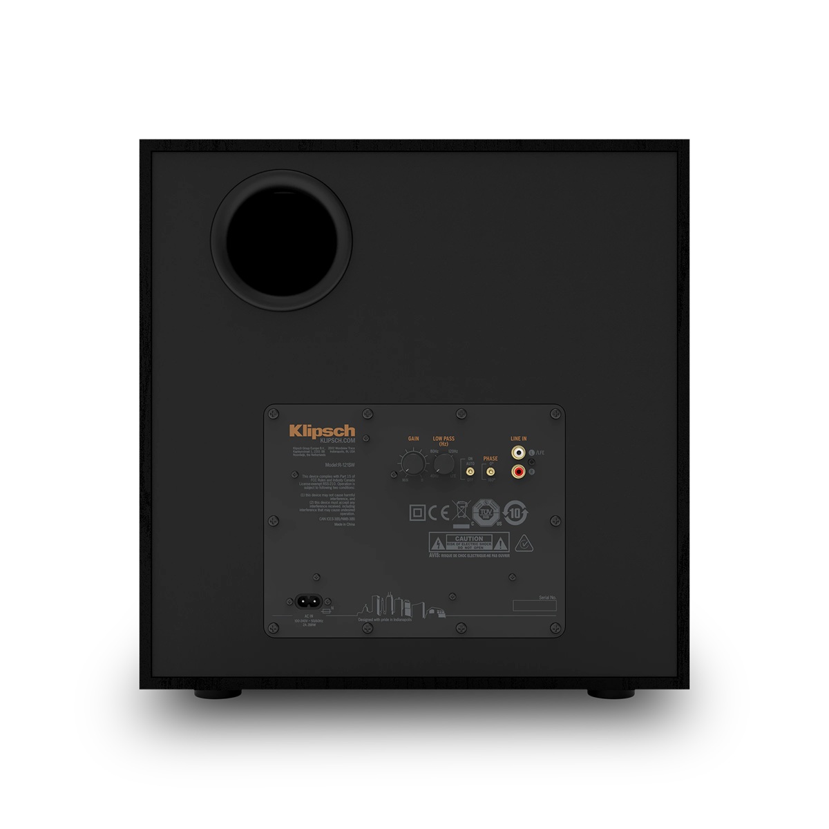 Klipsch R-121SW Subwoofer Rear Panel