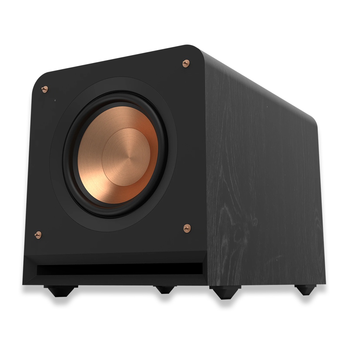 Klipsch RP-1000SW front view without grille showing 10 inch driver