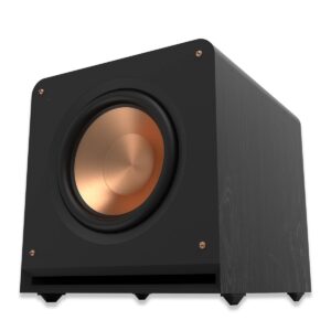Klipsch RP-1400SW front view without grille showing 14 inch driver