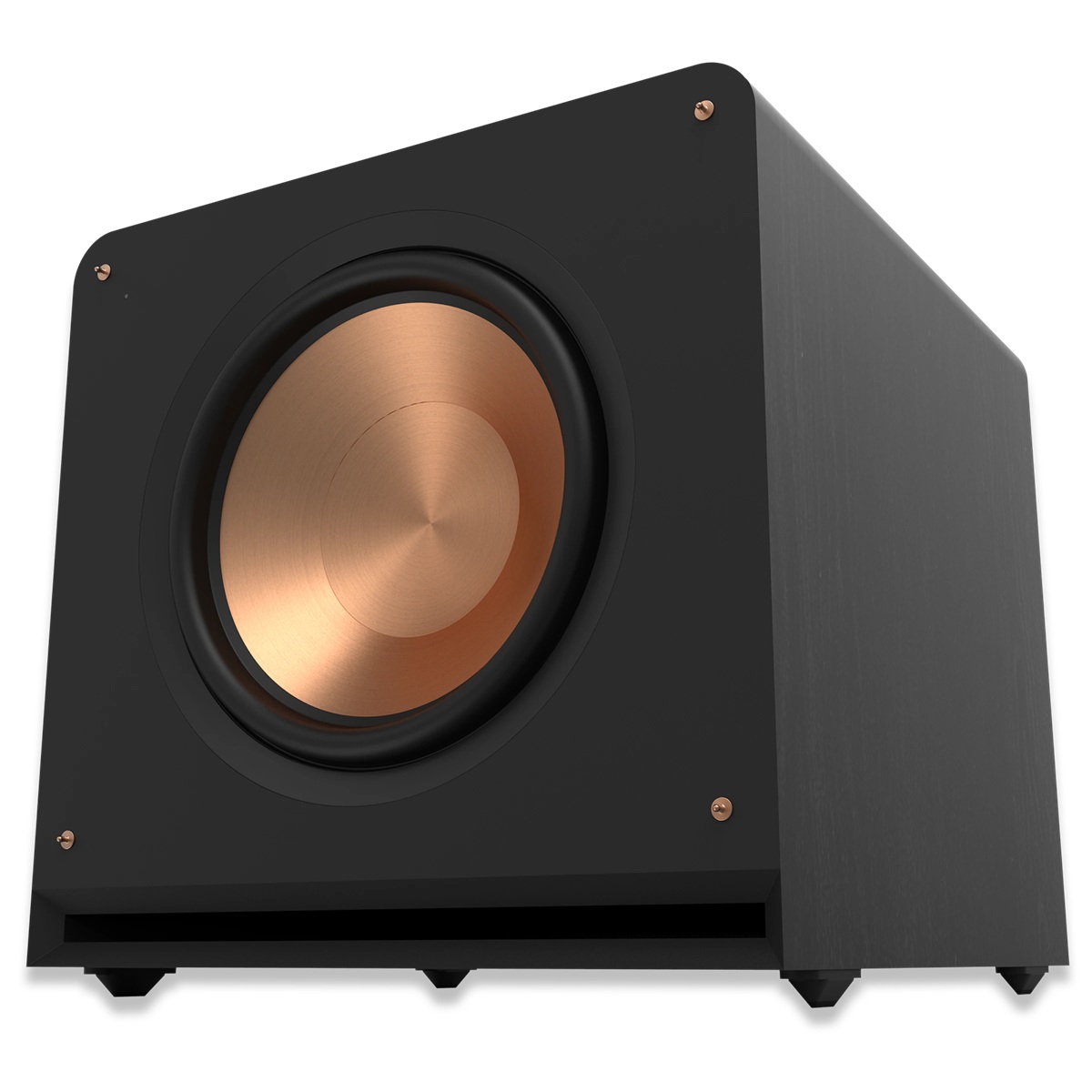 Klipsch RP-1600SW front view without grille showing large 16 inch driver