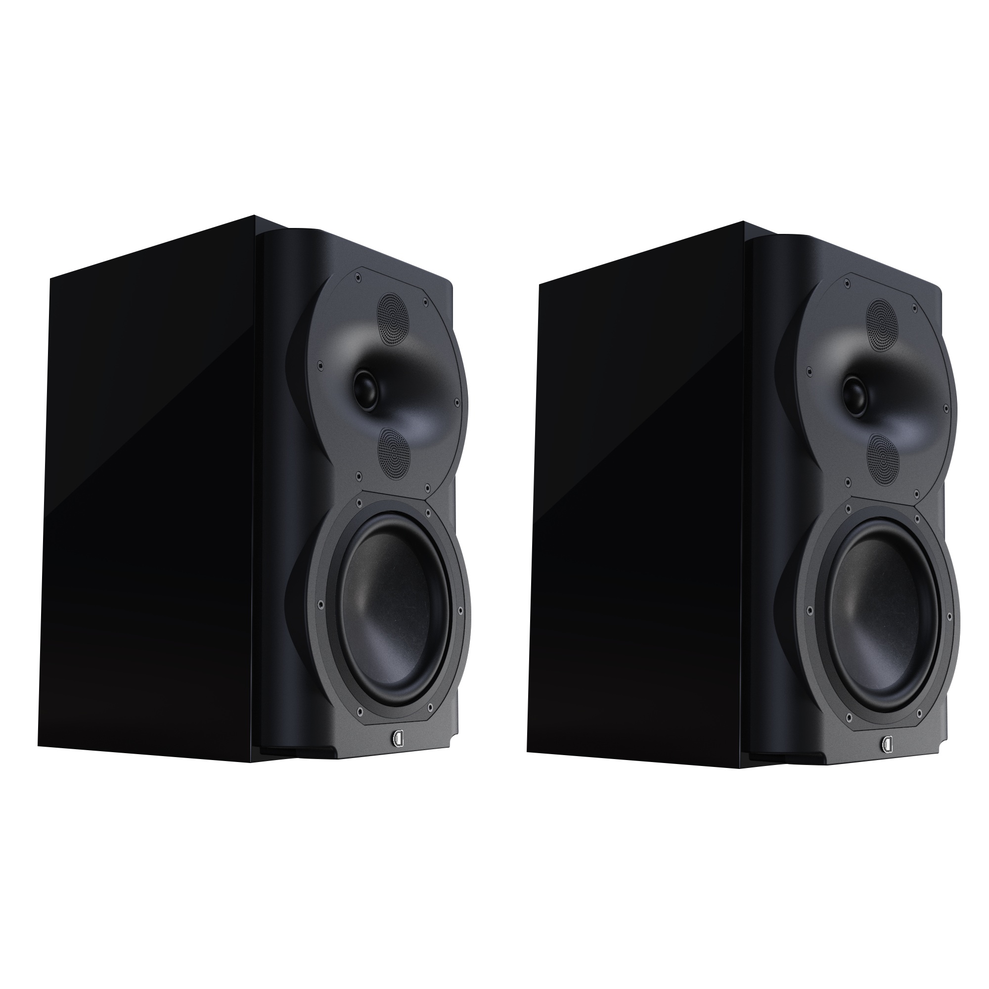 Perlisten R4B bookshelf speaker front view without grille showing driver array