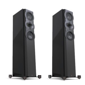 Perlisten R5t front view without grille showing tweeter and driver array