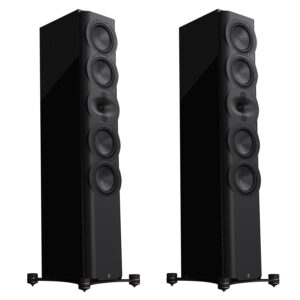 Perlisten R7t front view without grille showing tweeter and driver array
