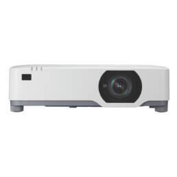 Sharp XP-P701U-W laser projector front angle with lens and white chassis
