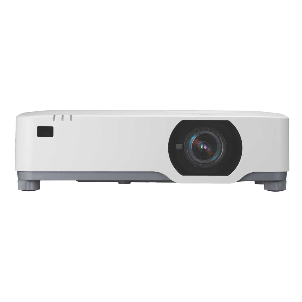 Sharp XP-P701U-W laser projector front angle with lens and white chassis